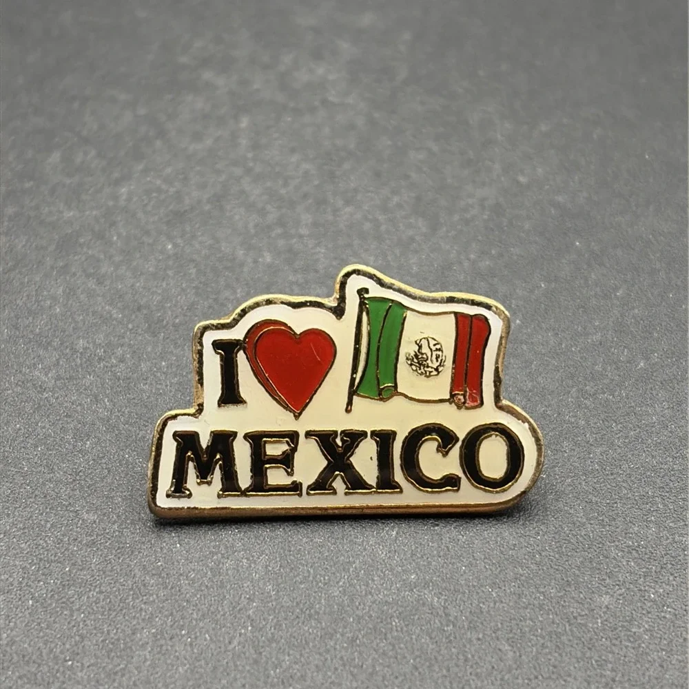 I Heart Love‎ Mexico Mexican Flag Lapel Hat Pin